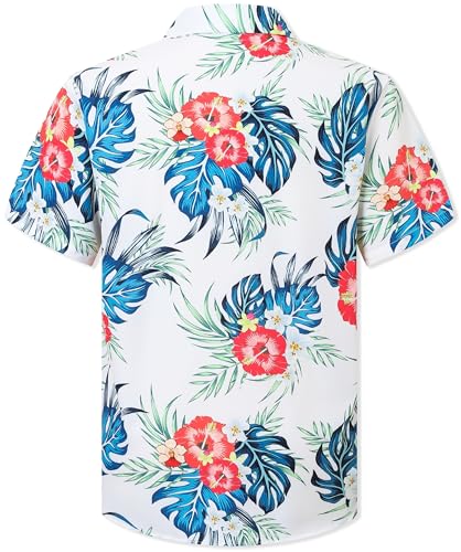 Image of Cromoncent Matching Hawaiian Outfits for Family, Dad and Son Matching Luau Beach Tropical Shirts Mommy Daughter Tropical Sets