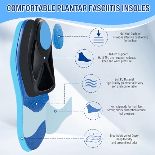 Plantillas ortopédicas para fascitis plantar con alto soporte de arco XS miniatura 4