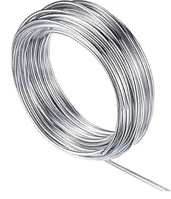 ART IFACT 10 Meters - 9 Gauge (3.7mm) Aluminium Silver Art and Craft Wire for Jewellery Making, Flower Decoration and Floral Arrangement