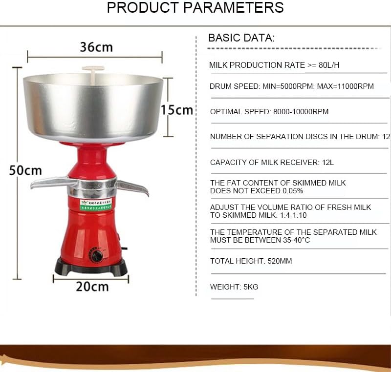 Stainless Steel Centrifugal Skimmer Household Cream Butter Milk Skimming Machine