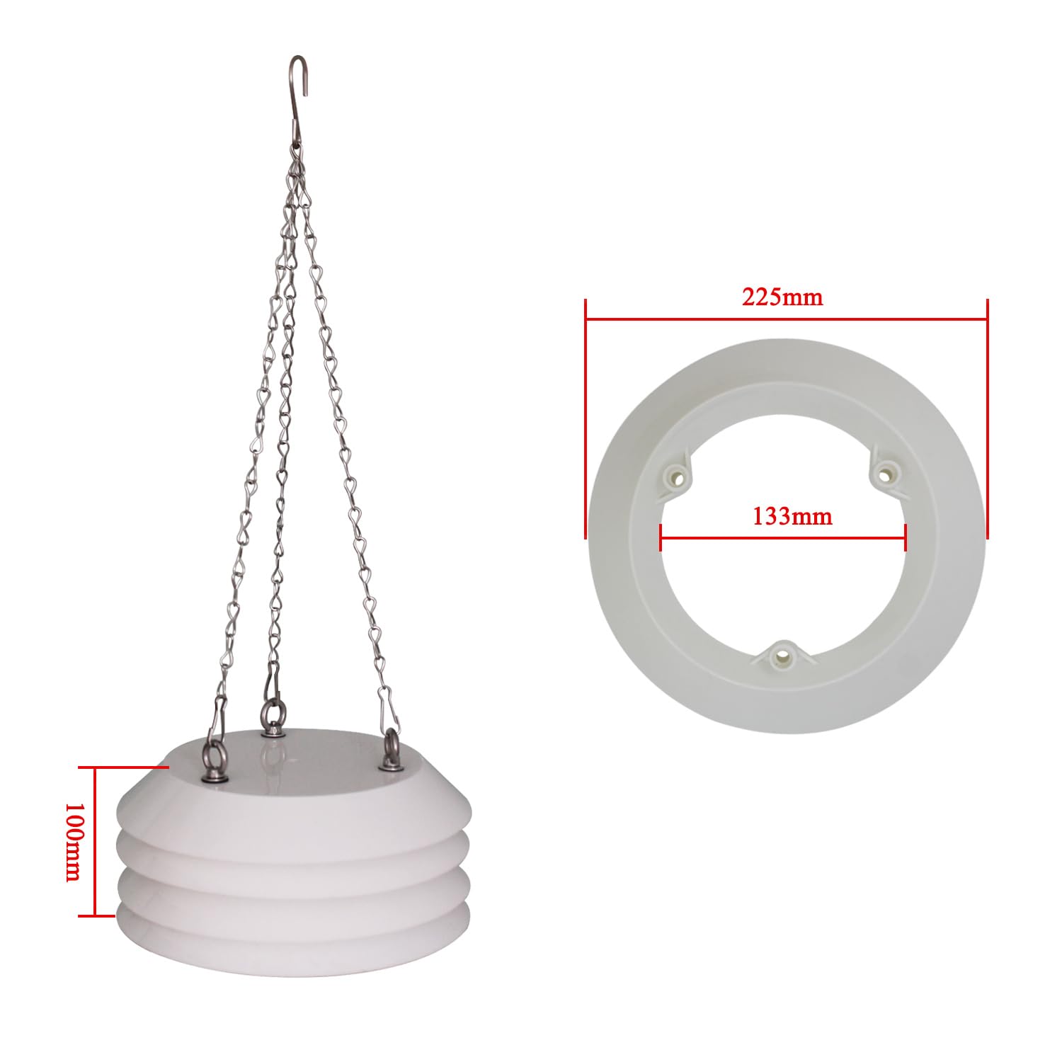 Dzwonek pogodowy ID133mm OD225mm do stacji pogody wewnątrz i na zewnątrz osłona czujnika bazy stacji wentylacyjnej garita (10 warstw)