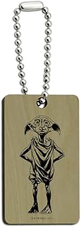 Harry Potter Dobby Wood Wooden Rectangle Keychain Key Ring