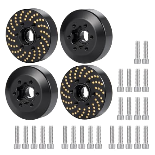 JGGZONE 4PCS Brass Wheel Weights 1/10 Brass Wheel Hex Hub Adapter 9mm Extended Wheel Counterweight for 1.9in Beadlock Wheel Rim 1/10 Wraith 90053 90048 RBX10 Hammer Rey 4WD RC Car Uogrades