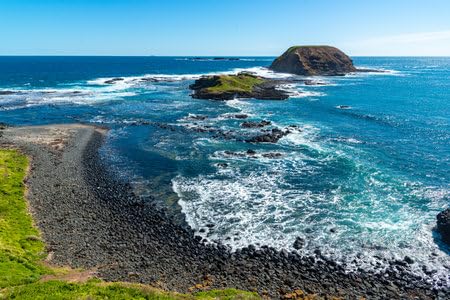173666068 Poster photo 110 x 70 cm : rochers dans l'océan des Pinnacles Lookout, Phillip Island, Victoria, Australie