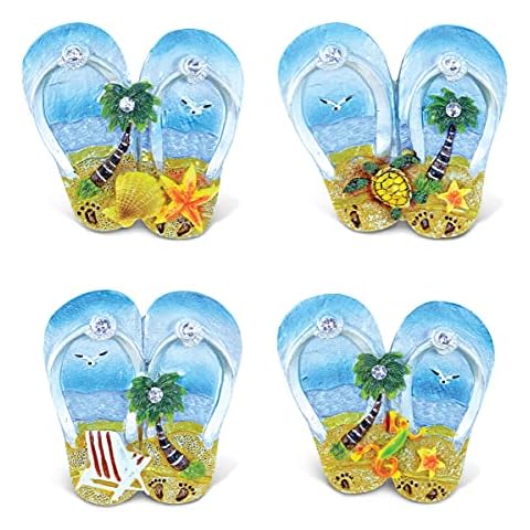 CoTa Global Flip Flop Silver Beach Magnets Set of 4 Cover