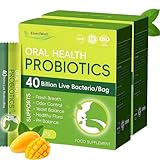 Oral Probiotics for Bad Breath Treatment, Gum Health probiotic and prebiotics, Oral Health Probiotics for Women and Men, Fresh Breath and Gut Health for Adults, Travel Probiotic 60 Packets