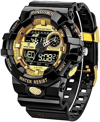 Digitaal Sporthorloge – Waterdicht Met LED-verlichting – Stopwatch, Alarm En Datum – Voor Heren, Dames En Studenten – Zwart