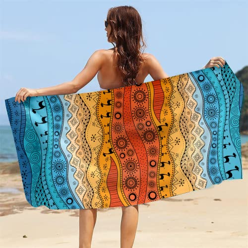 Easttree Microfiber Beach Towels For Adults And Kids, Sand Free Beach Towel Oversized Quick Dry Towels For Beach, Swimming, Sport And Gym, Boho Style 40 X 70 Inches #TOP1