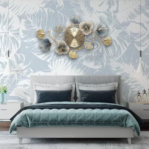 Image of Metal Analog Wall Clock Big Antique Decorative Home Interior Stylish Watch & Silent Machine Gold for Bedroom /Living Room /Dining /Office /Farm /Hotels /House /Hall Items 70CM