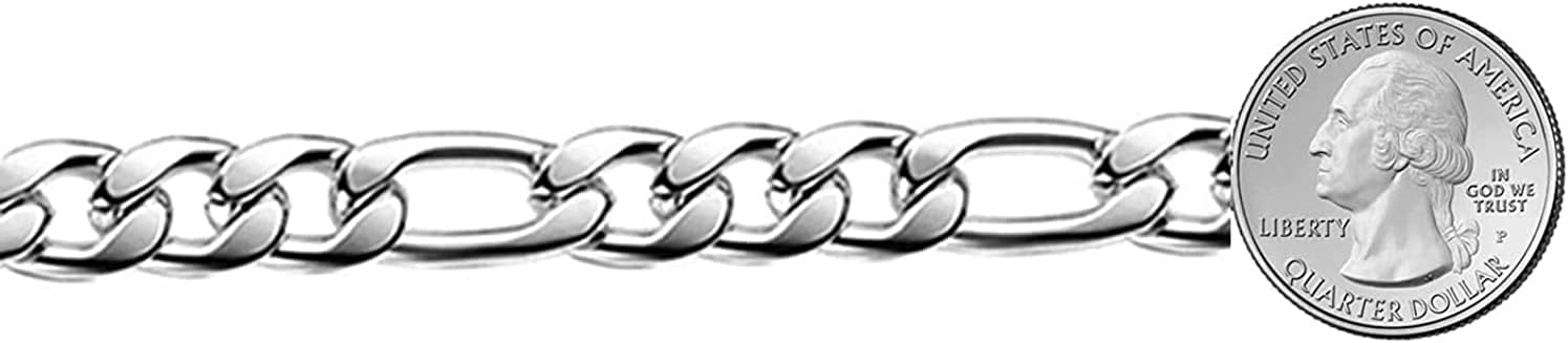 Savlano 925 Sterling Silver 10.5mm Italian Solid Figaro Link Chain Necklace with Gift Box for Men & Women - Made in Italy - Image 3