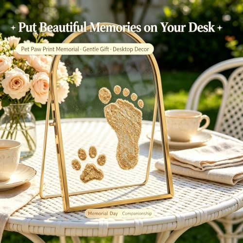 Kits de impresión de manos de vidrio de doble cara DIY handprint display floating frames M 6
