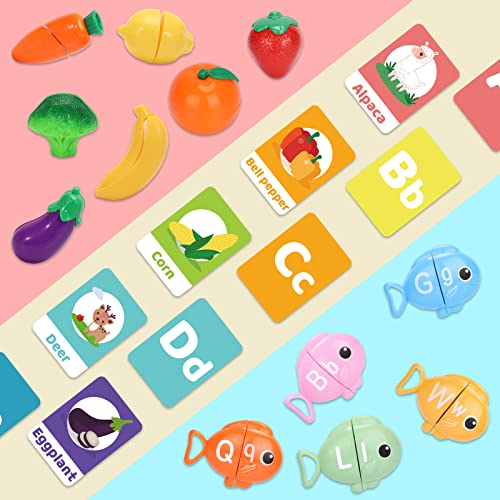 Tagitary Play Food Toy For Kids, Play Kitchen Accessories, Cutting Toy Food,115Pcs With Flash Cards And Storage Case, Educational Toy For Toddlers Gift For Boys And Girls #TOP4