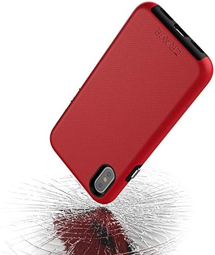 Crave Case for iPhone Xs and iPhone X, Dual Guard Protection Series Cover for Apple iPhone X/XS (5.8 Inch) - Red