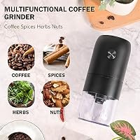 Weinsamkeit Kaffeemühle, USB Wiederaufladbare Elektrische Kaffeemühle mit Keramik Kegelmahlwerk Einstellbarer Grobheit Espresso Kaffee Mühle Tragbare Elektrisch Mühlen für Kaffeebohnen Gewürze Bohnen – Ansicht 2