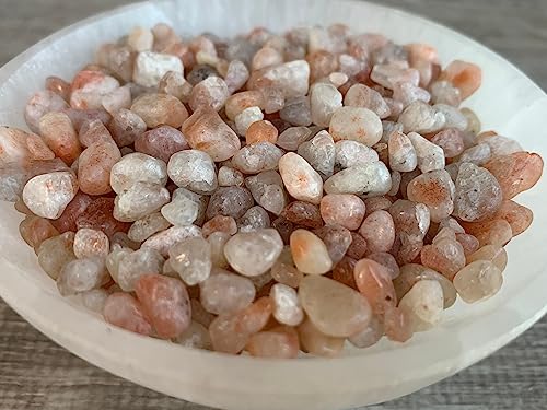 Image of 2 oz Lot Natural Semi Tumbled Gemstone Chips, Crushed Mini Crystals, Undrilled Crystal Chips (Sunstone)