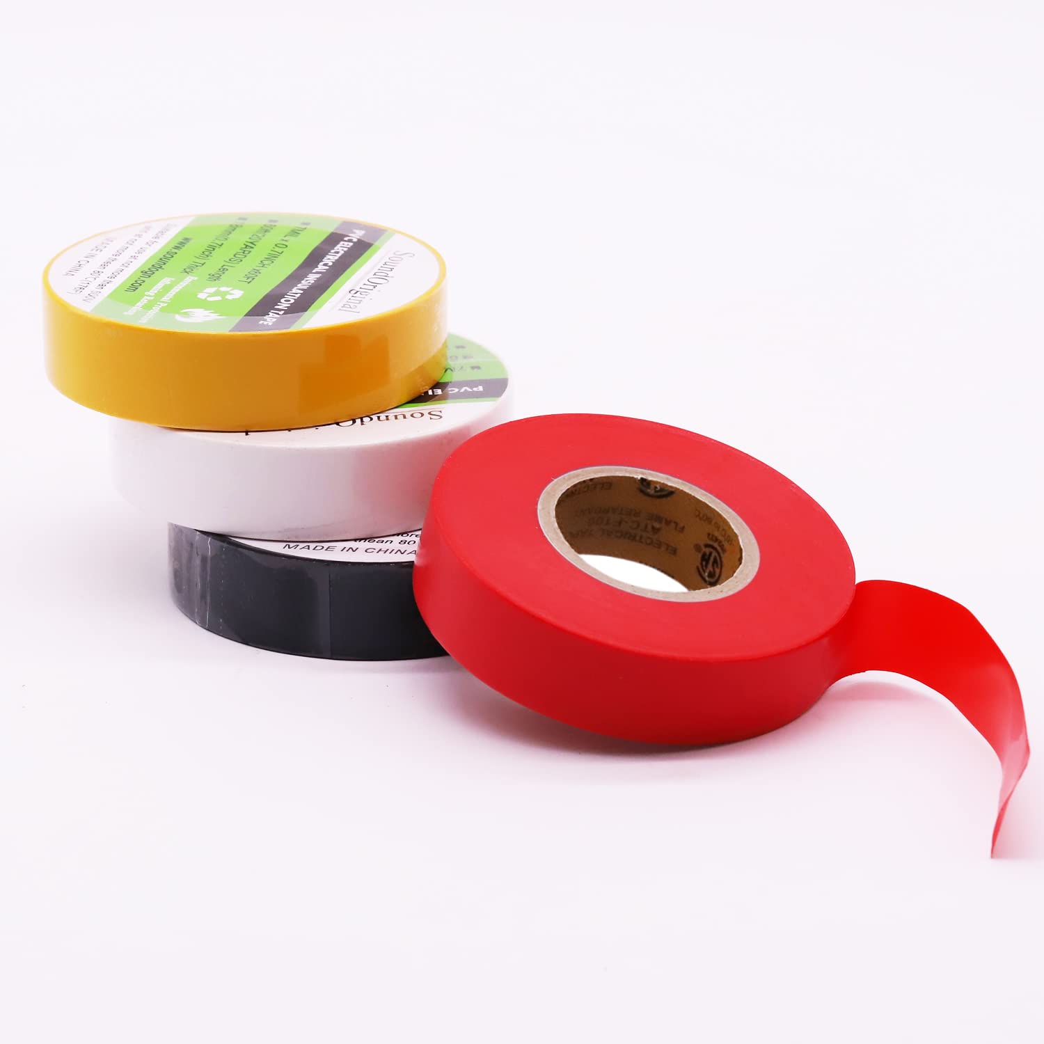 Photo 1 of **PACK OF 8*8SoundOriginal Electrical Tape 0.7 Inch by 60 Feet Waterproof Flame Retardant Indoor Outdoor High Temperature Resistance (60Ft 4Colors)