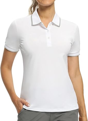 Hiverlay Women Golf Shirts Polo Shirts for Women UPF 50+ Lightweight Quick-Dry Collared Tennis Daily Shirts Work Tops