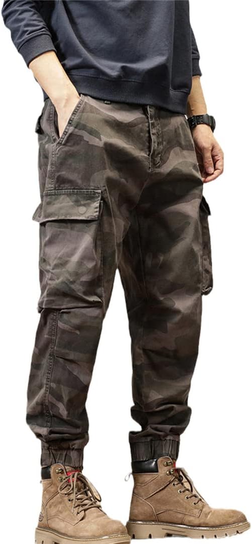 Spring Summer Cargo Pants Men Multi-Pockets Workwear Baggy Joggers Military Cotton Casual Tactical Trousers