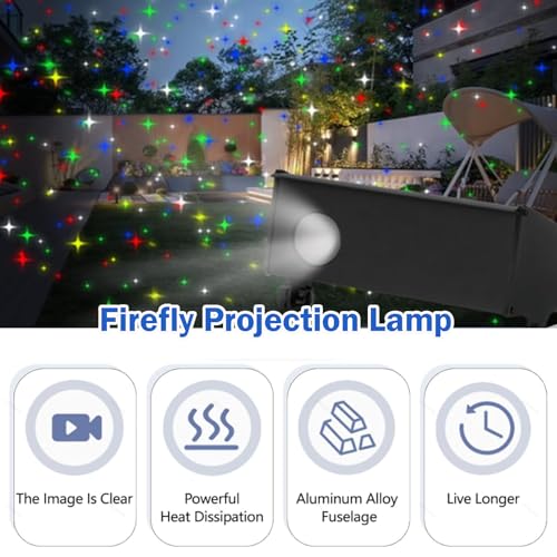 Projektor światła laserowego, zewnętrzny wodoodporny reflektor IP68 z pilotem zdalnego sterowania, wielokolorowy dynamiczny blask do ogrodu, na taras, imprezę i dekorację bożonarodzeniową