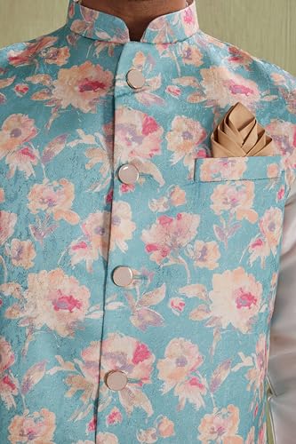 Indian Traditional Jacquard Waistcoat Wedding Festive Occasions Nehru Jacket For Men4