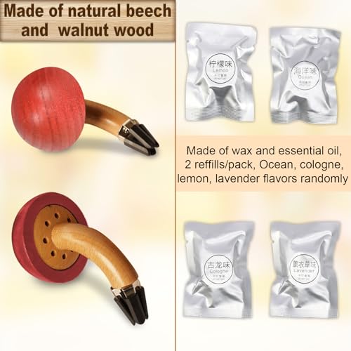 Image of 2 Pack Wood Car Diffusers Vent Clips with Refill Padsf for Women, Car Air Diffuser Air Freshener Vent Clip, Natural Wood Air Freshener Vent Clip Aromatherapy Diffuser for Auto Office Bedroom