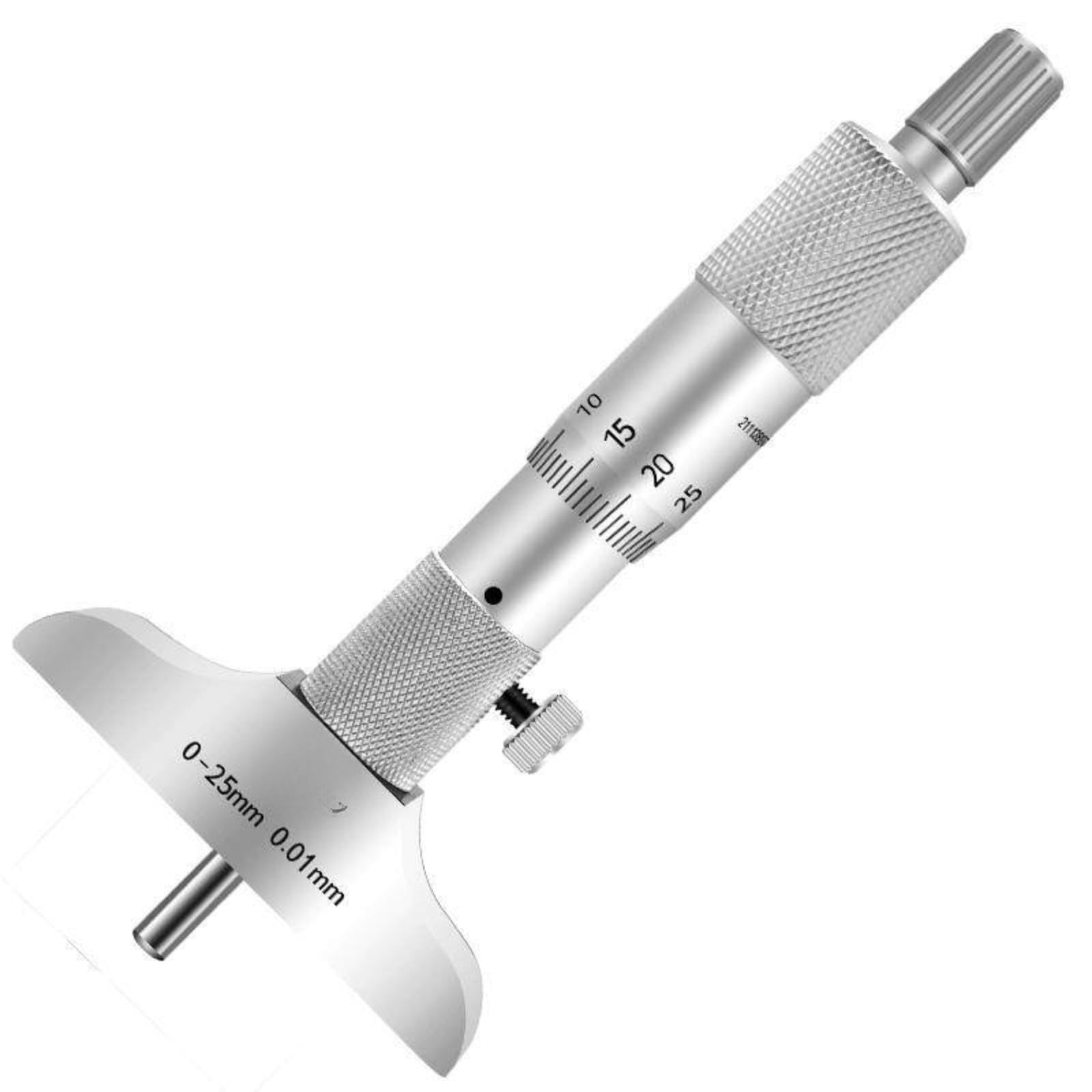 Micrómetro exterior, 0-300 mm, 0-25, Puntas esféricas, planas(0-25 Flat Tip Plug-In 63mm)