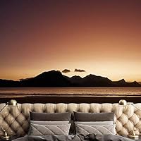 Wall Mural Sunset Sunrise Background Nature Scenery Removable Self-Adhesive Wallpaper Wall Decoration for Bedroom Living Room - 66x96 inches