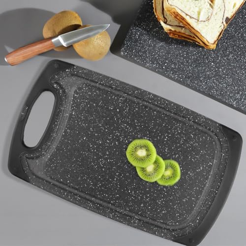 Miniatura 5 de Munghok Juego De 8 Tablas De Cortar De Plástico Con Surco Y Asa, Antideslizante, Apta Para Lavavajillas, 25 X 14,8 Cm, Para Frutas, Verduras, Carne Y Pan