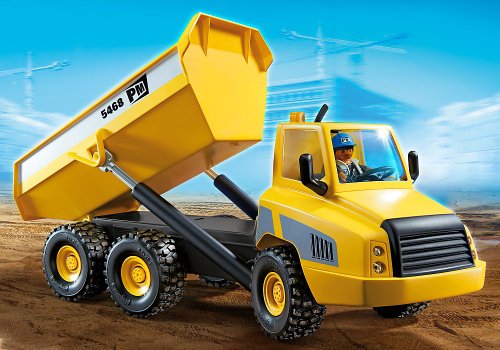 PLAYMOBIL Construcción - Camión contenedor, Juguete Educativo, Negro, Gris, Amarillo, 45 x 12,5 x 35 cm, (5468)