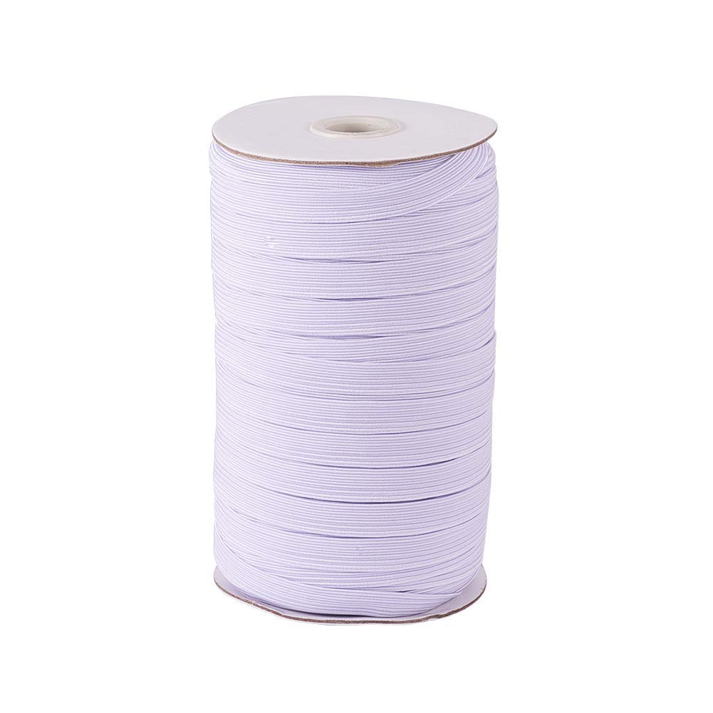 Bande élastique en polyester blanc de 9 mm, structure tressée haut de gamme