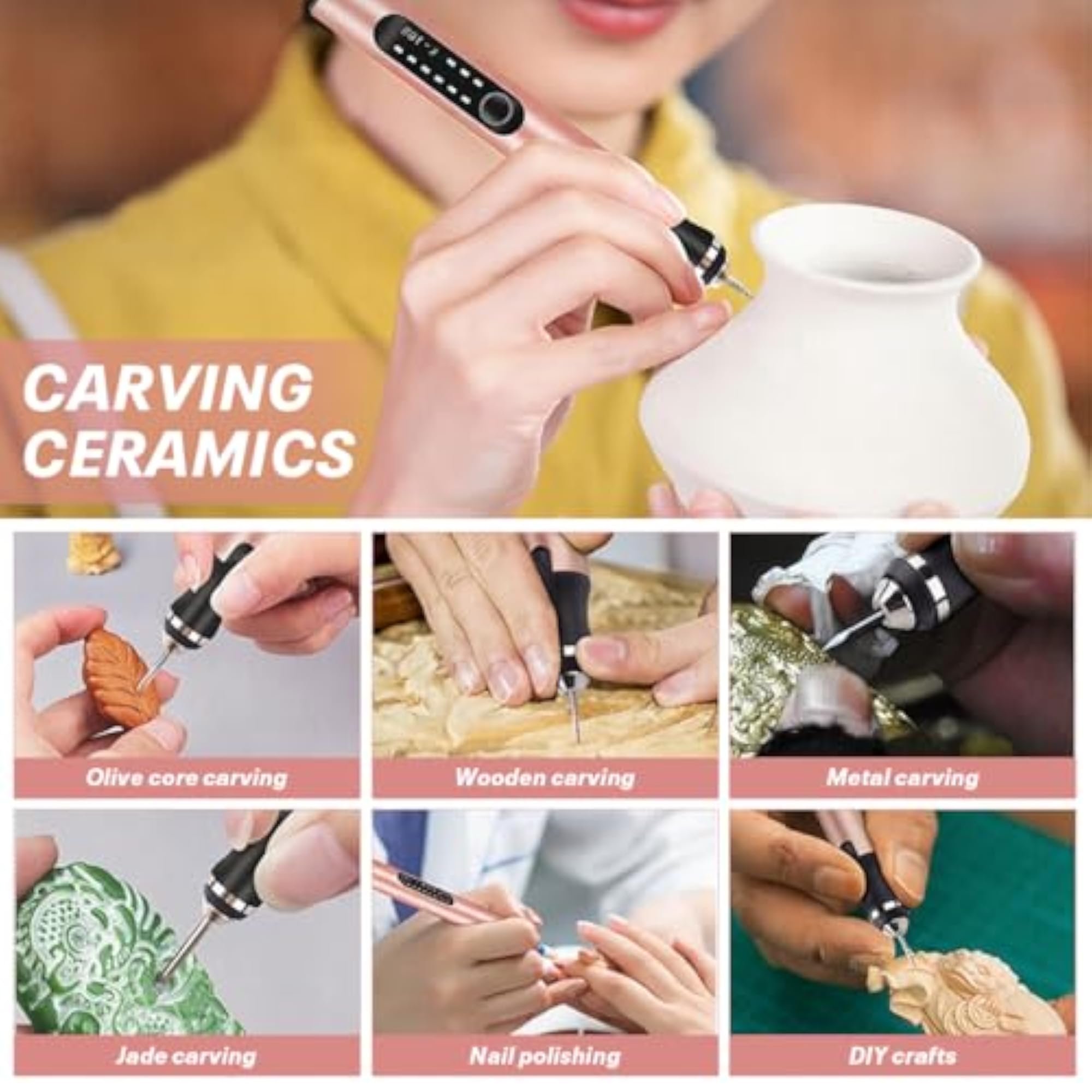 Electric Engraving Pen with 37 Bits