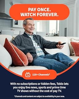 Tablo TV 4th Gen 4-Tuner Over-The-Air (OTA) DVR - Watch, Pause & Record Live TV, News, Sports & Movies Throughout Your Home Over Wi-Fi - Pairs w/Any TV Antenna - 50+ Hrs Recording - No Subscriptions