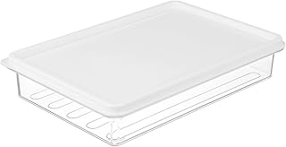 Luxshiny Bacon Storage Container for Refrigerator Airtight Meat Storage Box with Lid Clear Compact for Bacon Cheese Cold Cuts 7.87X5.31X1.45 Inch