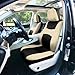 Automotive Seat Covers Beige Black Universal Fit Seat Cover Combo Set with Steering Wheel Cover and Seat Belt Pad (Airbag Compatible and Split Bench)