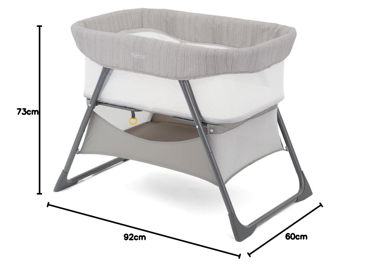 GRACO - Side-By-Side Culla fianco letto, dalla nascita fino a circa 6 mesi (0-9 kg), trasportabile, Fossil