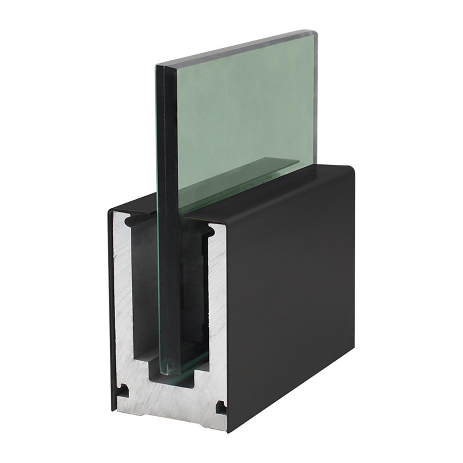 Pince de sol pour garde-corps en verre sans perçage, support noir de 100cm antichoc