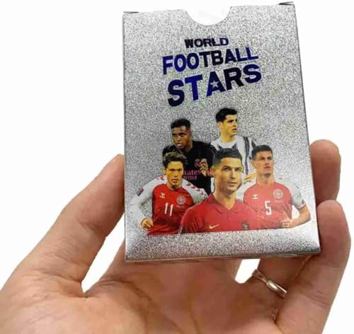Image of Champions League Football Collector Cards - 55 PCS Unofficial Trading Card Game Pack For Kids & Fans | Soccer Cards For Boys, Girls, Gifting (Football Silver)
