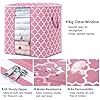 WISELIFE Storage Bags 2 Pack/100L Large Blanket Clothes Organization and Storage Containers for Comforters,Bedding, Foldable Organizer with Reinforced Handle, Clear Window, Sturdy Zippers,Pink