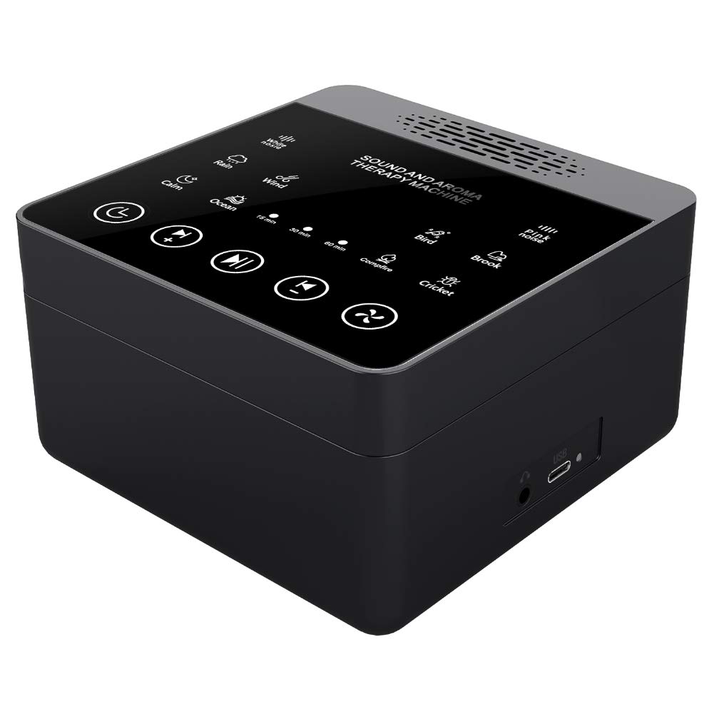 TERCELL2 in 1 White Noise Machine,The Sound and Aroma Sleep Therapy Machine/Touch Control,Timing Function,Built in Battery,10 Natural Sounds,Sleep&Relax for Baby,Kids,Adult