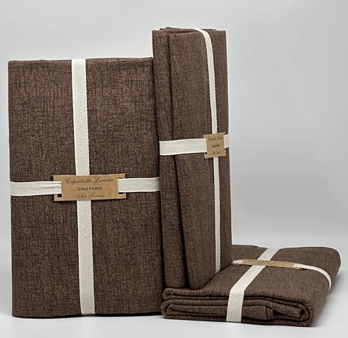 Riad Arredo Tela decorativa para sofá de color liso – Cubretodo multiusos GranFoulard colcha de algodón – Tela robusta (Chocolate, 2 plazas, 260 x 280 cm)