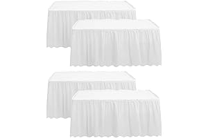4-Pack White Table Skirts