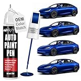Touch Up Paint for Cars (Deep Blue Metallic PPSB), Compatible with Tesla Model Y/3/X/S, 0.4 fl oz Color Accurate 2-in-1 Car Paint Scratch Repair Pen, Easy to Use, Fast-Drying, Long-Lasting