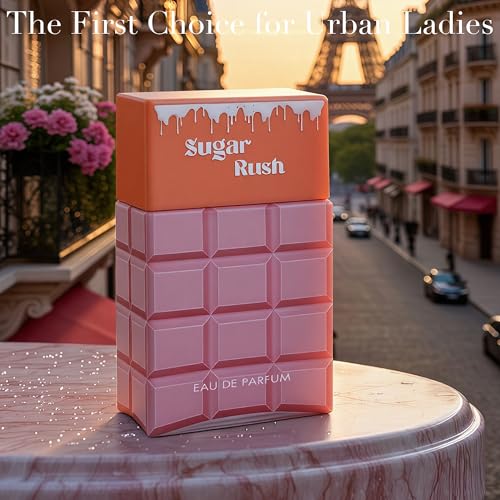 Image of AFLUXE Sugar Rush Sweet Temptation EDP Perfume for Women, Grapefruit & Jasmine Scent, Long Lasting Floral Fragrance, Cologne for Daily Use, 3.4 Fl Oz