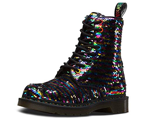 dr martens 1460 pascal boots in rainbow sequin
