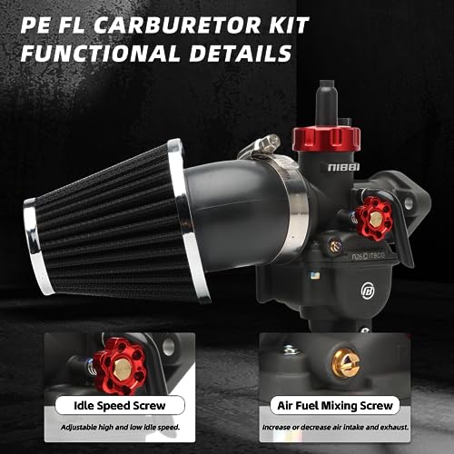Image of NIBBI PE26 Carburetor Kit, 26mm carbureto with Carb Jets - Fit for 150cc 190cc 200cc Dirt Bike Pit Bike Apollo TaoTao Lifan Kayo SSR