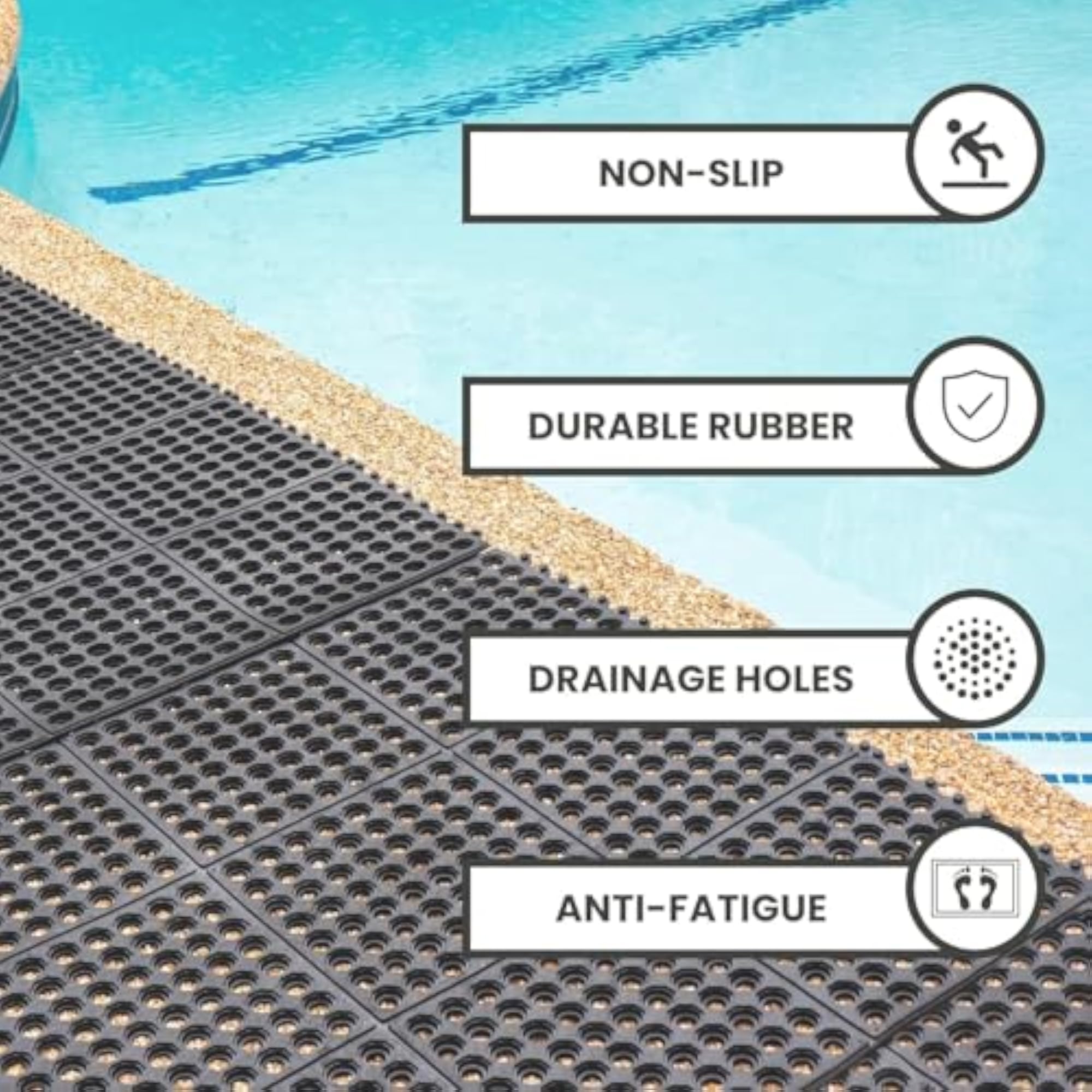 Interlocking Rubber Floor Mat for Restaurant Kitchen