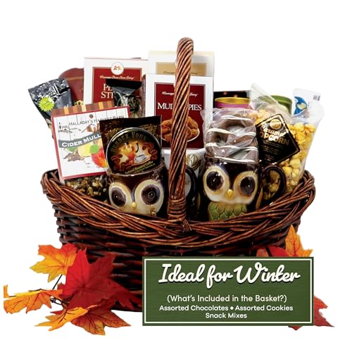 Gift Basket Village - The Colors of Fall Gourmet Food Basket, Large Thanksgiving & Christmas Snack Hamper, Sweets and Chocolate Basket for Family & Office, Sympathy, Anniversary, and Welcome - 6 lbs