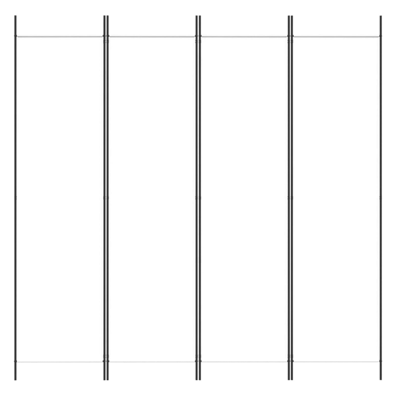 Rantry Mobile Divisorio a 4 Pannelli Bianco 200x200 cm Tessuto, Paravento da Interno Separé per Ambienti, Pannelli Divisori per Interni Casa