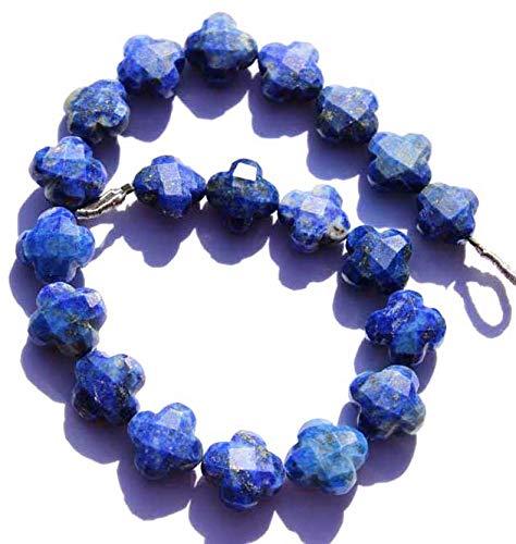 Perles Lapi Lazuli en vrac fleur facettée pour fabriquer un collier unique