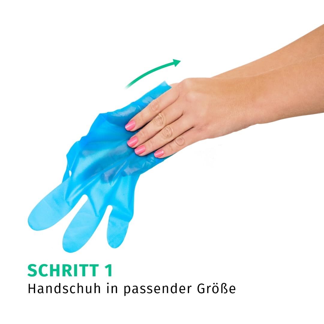 Guantes desechables de TPE sin polvo, color azul, talla l, 200 unidades por caja
